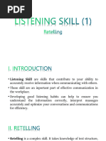 Listening Skill (2) - Listening Comprehension For Re-Telling