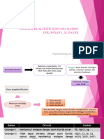 27 Sept ANALISIS KUALITATIF SENYAWA KATION GOLONGAN I, II, III