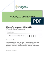 5º Ano AVALIAÇÃO DIAGNÓSTICA Final 1