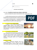 8 Benefícios Do Esporte para Crianças e Adolescentes - 8 ANO - 06.08.20