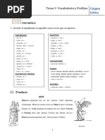 TEMA V Vocabulario y Prefijos