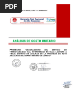 Analisis de Costos Unitarios