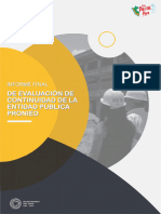 Informe Final de Evaluación de Continuidad de La Entidad Pública PRONIED