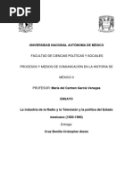 La Industria de La Radio y La Television y La Politica Del Estado Mexicano