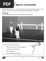 Ball Sports Crossword