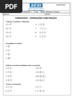 1º Ano - Operação Com Fração