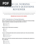 NCM 110 Nursing Informatics Reviewer Questionnaire