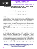 Audit Committee and Corporate Reporting Lag: A Study of Nigerian Listed Manufacturing Companies