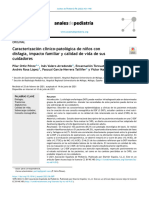 Caracterización Clínico-Patológica de Ni Nos Con Disfagia, Impacto Familiar y Calidad de Vida de Sus Cuidadores