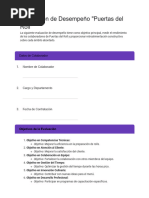 Evaluación de Desempeño Puertas Del Roll