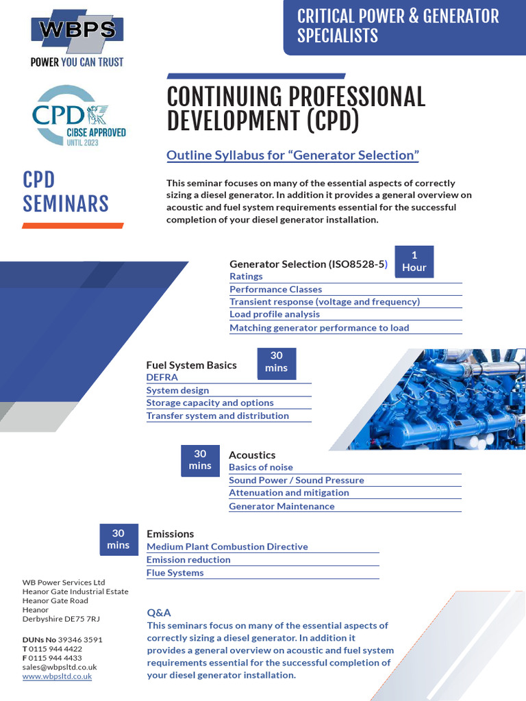 WBPS CPD Seminar Leaflet 2023 Compressed | PDF | Diesel Engine | Acoustics