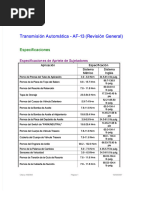 PDF Transmision Automatica Af 13 Revision General Especificaciones Compress