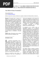 Activismo, Lucha Y Valores Democráticos en Jaén Durante La Transición Democrática. Ana Belén Gómez Fernández