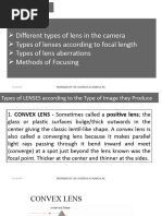 WEEK 7 TOPIC (Different Lenses & Methods of Focusing)