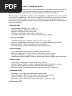 Skill Set Examples For Resume