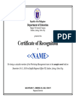 DMOS Certificate of Recognition