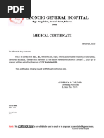 Leoncio General Hospital: Medical Certificate