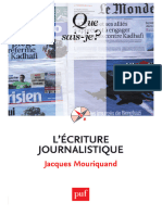 JACQUES MOURIQUAND, L'écriture Journalistique-2015