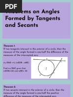 Theorems On Secants and Tangents