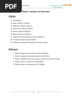 Plastic Analysis of Structure: Syllabus