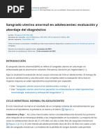 Sangrado Unterino Anormal en Adolescentes. Evaluación y Abordaje Del Diagnóstico - Uptodate