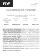 Mejora de La Velocidad de Procesamiento en Pacientes Con Fibromialgia: Diseño Y Aplicación de Un Programa de Intervención Cognitiva