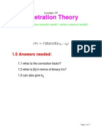 Penetration Theory: 1.0 Answers Needed