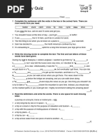 Focus3 2E Vocabulary Quiz Unit3 GroupB