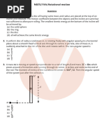 NEET: (11th) Rotational Motion: Questions