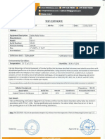 Calibration Certificate Safety Valves