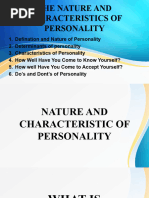 The Nature and Characteristics of Personality