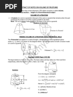 Extract of Notes On Volume of A Frustum.