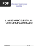 9.10 HSE Management Plan