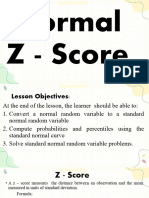 Normal Z Score and Sampling Distribution