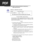 Teste de Diagnóstico e Mudança Organizacional - PGRH-II Unid. 1 MUTASA