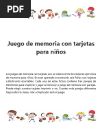 Juego de Memoria Con Tarjetas para Niños