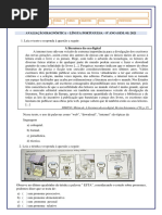 A Literatura Da Era Digital: Avaliação Diagnóstica - Língua Portuguesa - 8º Ano (Sem. 01) 2021