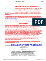 Roomba DISCOVERY MODELS' DIAGNOSTIC TESTS