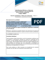 Guía de Actividades y Rúbrica de Evaluación - Unidad 2 - Tarea 2 - Fundamentos y Parámetros de Acústica