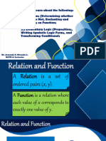 WEEK 4 Functions and Elementary Logic