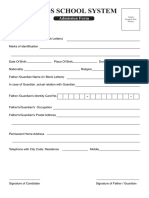 New School Admission Form A4 in PDF