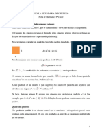 Quadrados e Raiz Quadrada de Números Racionais