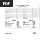 Salary Slip Format in Word