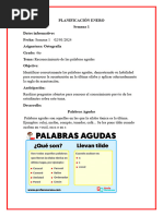 PLANIFICACIÓN ENERO Ortografia 4to Egb