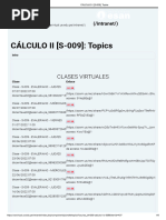 Cálculo II (S-009) - Topics