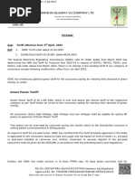 Circular - Tariff Effective From 1st April 2023