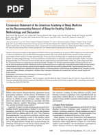 Consensus Statement of The American Academy of Sleep Medicine On The Recommended Amount of Sleep For Healthy Children - Methodology and Discussion