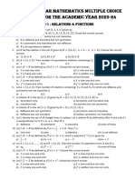 Mathematics MCQ & FIB 2nd PUC