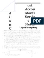 Indian Cost Accountants Service Notes - Cap Budgeting