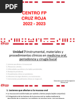 Unidad 7 Instrumental, Materiales y Procedimientos Clínicos en Medicina Oral, Periodoncia y Cirugía Bucal